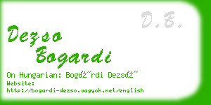 dezso bogardi business card